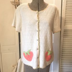 Christopher & Banks vintage strawberry cardigan M